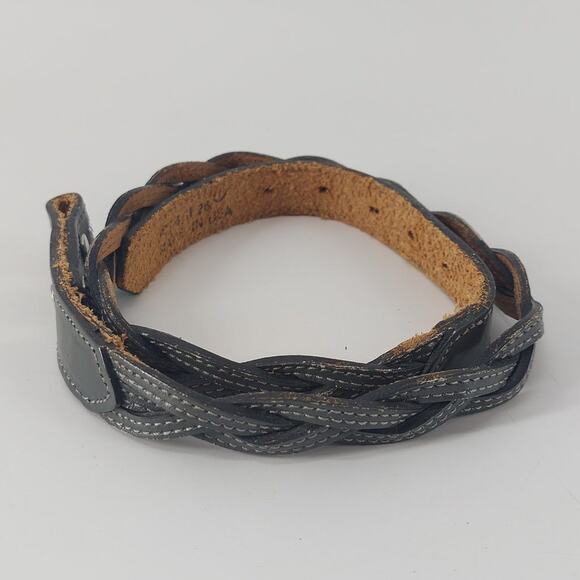 Western Gray Skinny Braided Cowgirl Festival Belt USA 26 XS main image 13
